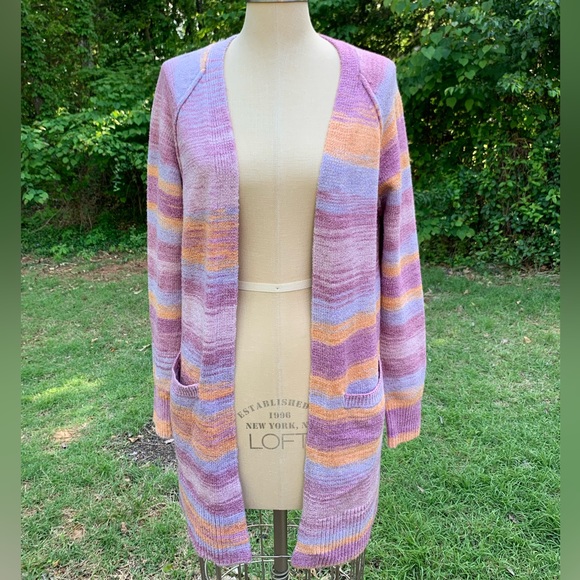 🧶Sherbet & Lavender Knit Cardigan🧶 - Picture 3 of 16
